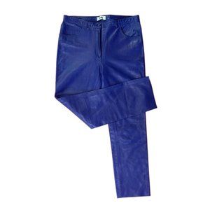 Acne Studios Blue Leather Pants Size 2, 28" Waist